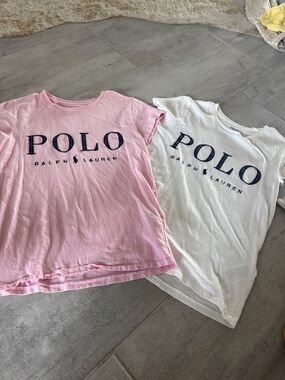 Polo by Ralph Lauren Pink Logo Tee with Navy Print